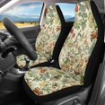 thumbnail image 2 of Xoenoiee Front Car Seat Cover for High Back Bucket Seat, Universal Fit, Retro Floral Leaf Print Auto Seat Covers for Cars Trucks SUV or Van, Car Seat Cover Set of 2, 2 of 6