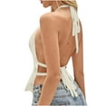 thumbnail image 5 of Heisall Womens Summer Tops Halter Neck Backless Tie Detail Sexy Y2K Style Solid Color Fashion Blouses, 5 of 8