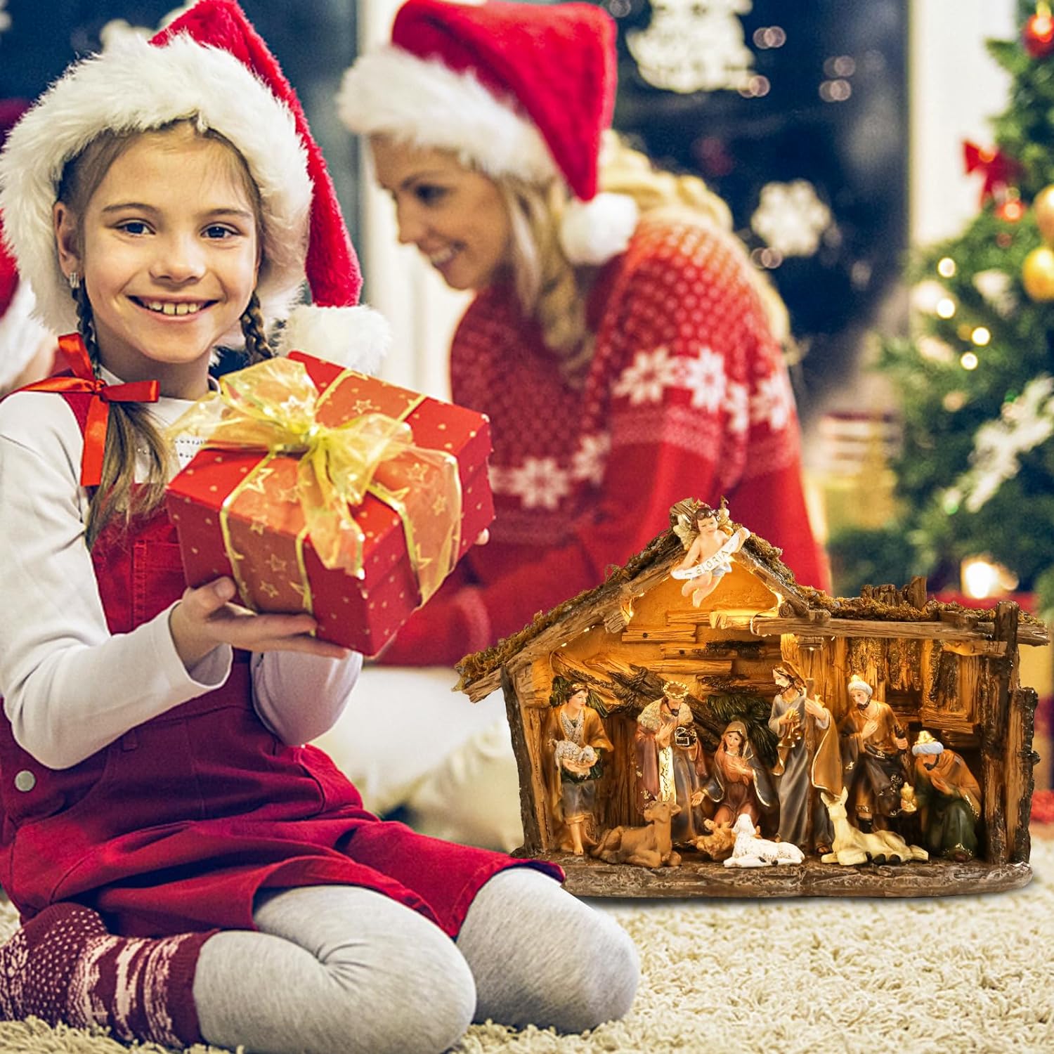 Wonder Garden 12.5 In Nativity Set with Stable photo 4