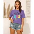 thumbnail image 4 of KimSoong Women Happy Easter Shirt Chillin with My Peeps Tee Shirt Cute Rabbit Graphic T-Shirt Easter Gift Tee Tops, 4 of 8