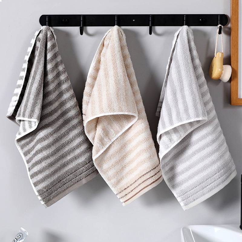 Zhuge 6-Pack Dark Gray Quick Dry Face Towels 34×72cm, Premium Cotton Soft Absorbent Washcloths, Reusable Bathroom Towels for Daily Shower & Facial Care