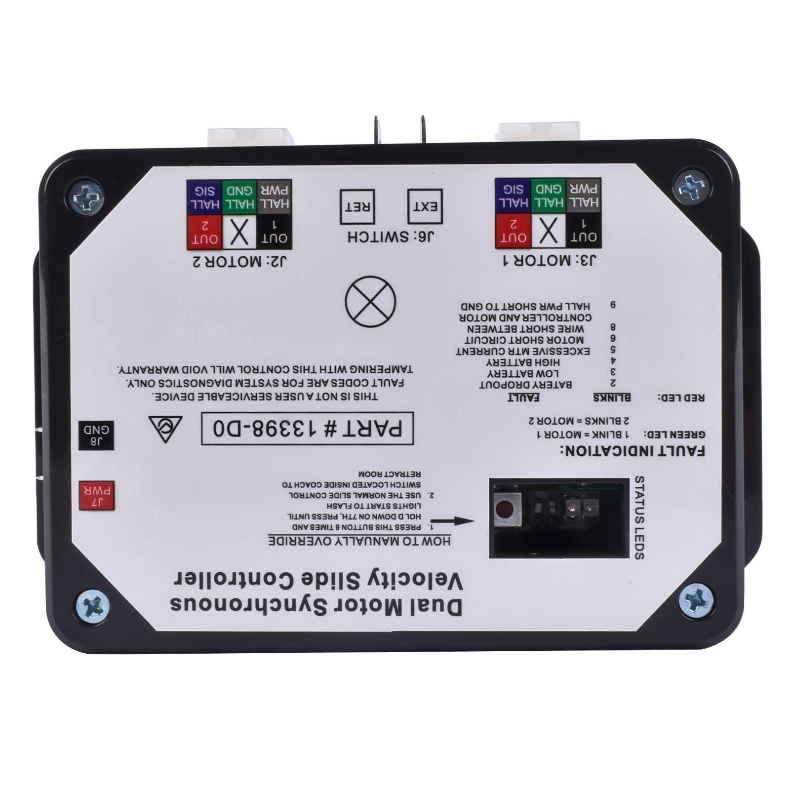13398-D0 Dual Motor Synchronous Velocity Slide Controller – Replacement For Lippert In-Wall Slide-Out On RVs, V-Sync II Compatible, Black – Easy Install