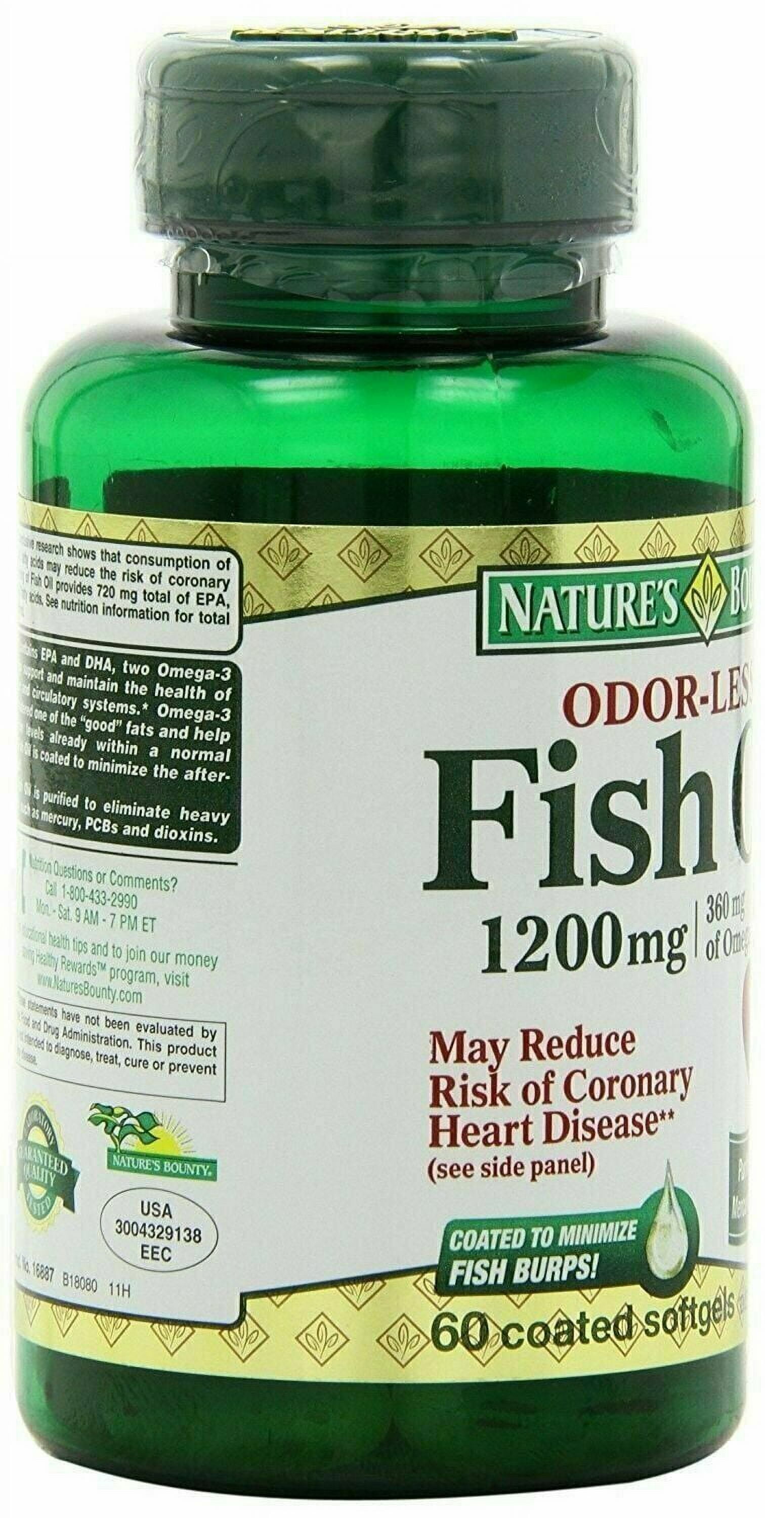 4 Pack - Nature's Bounty Fish Oil 1200 mg Omega-3 and Omega-6, 60 Each