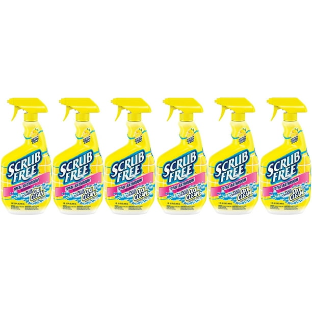 OxiClean Scrub Free Lemon Scented Bathroom Cleaner, 32 oz (6 Pack)
