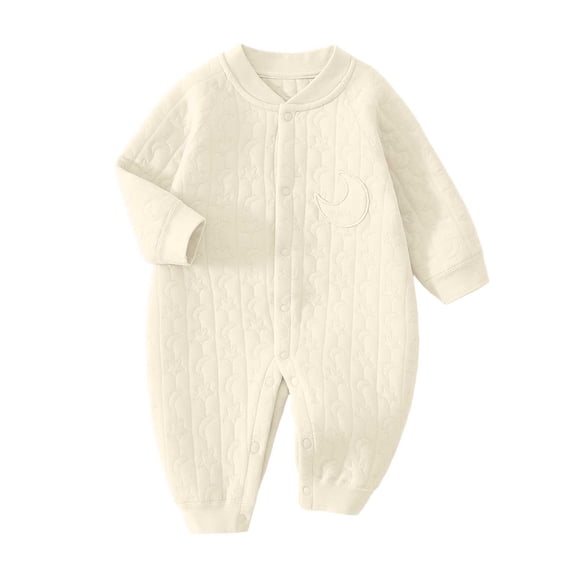 Newborn Baby Boy Fall Outfit Romper Long Sleeve Jumpsuit Bodysuit Newborn Cute Onesie Bodysuit Infant Soft One Piece Pajamas Boy Girl Home Clothes