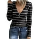 thumbnail image 2 of Pntutb - Camiseta de manga larga con cuello en V y estampado de moda de verano para mujer Pntutb Pntutb-1700, 2 of 6