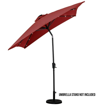 Sun Ray - 9'x7' Rectangular Solar Lighted Umbrella - Teal