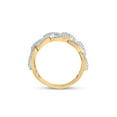 thumbnail image 3 of 10kt Yellow Gold Mens Round Diamond Curb Link Cuban Band Ring 5/8 Cttw, 3 of 4