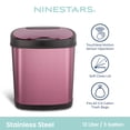 thumbnail image 3 of Nine Stars Automatic Bathroom Trash Can, 3.2 Gallon Stainless Steel, Motion Sensor Hands-Free Soft-Close Lid Garbage Bin, Burgundy, 3 of 7