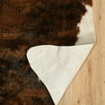thumbnail image 3 of Linon Faux Cowhide Rug Collection, Ex Brindle Brown and Ivory, 5' x 6'6", 3 of 4