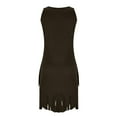 thumbnail image 5 of Efsteb Prom Dresses for Women Dresses Solid Color Sleeveless Fashion Ruched Bodycon Boho Midi Dresses Western Asymmetrical Hem Tassel Dress Elegant V-Neck ,Size:M, 5 of 5