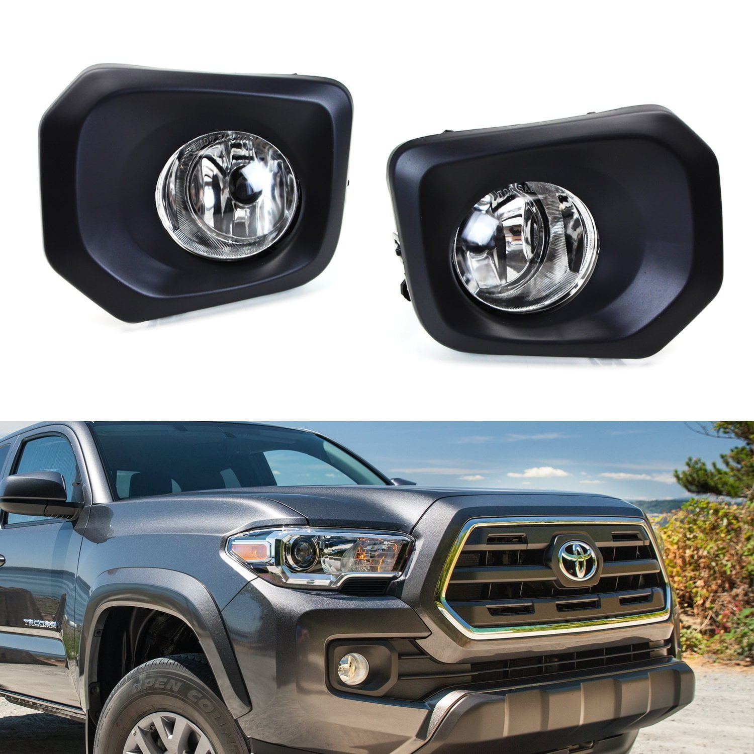Ijdmtoy Clear Lens Fog Lights Foglamp Kit With Halogen