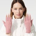 thumbnail image 1 of Fiudx Ofertas relámpago del día, solo en línea Guantes de terciopelo alemán para mujer, de invierno, para exteriores, cálidos, con protección contra el frío, con medio dedo, para pantalla táctil, con, 1 of 6