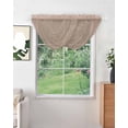thumbnail image 2 of Warm Beige Sheer Waterfall Valance Curtains for Window, Solid Color Farmhouse Beige Rod Pocket Sheer Topper Swag Curtains for Living Room, Kitchen 38.5"W x 47.2"L, 2 Panels, 2 of 7