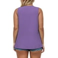 thumbnail image 2 of Plus Size Shirts Womens Summer Crewneck Tank Tops Trendy Flowy Going Out Tees Purpe 5XL, 2 of 7
