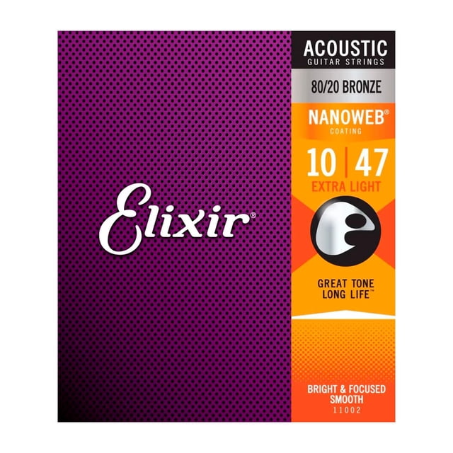 Juego de Cuerdas Acoustic ELIXIR optiweb 11002 dorado 10.79x12.06x1.27