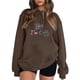 thumbnail image 1 of Gibobby Sudadera mujer Sudadera de Manga Larga para Mujer de Gran tamaño de otoño de Talla Grande(Marrón,CH), 1 of 3