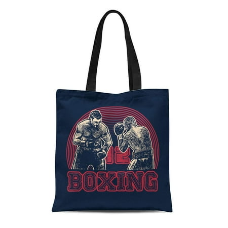 ASHLEIGH Canvas Tote Bag Match Boxing Boxers Graphics Vintage Fight Engraving Box Champion Reusable Shoulder Grocery Shopping Bags