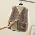 thumbnail image 3 of JUNWELL Women‘s Soft Fleece Vest Sleeveless Button Up Jacket Coat with Pockets, 3 of 3