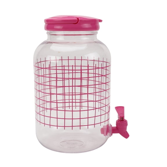 Mainstays 1.2-Gallon Acrylic Grid Beverage Dispenser, Pink