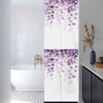 thumbnail image 3 of Purple Eucalyptus Window Privacy Film, Spring Botanical Plant Aesthetic Static Cling UV Sun Blocking Heat Control Window Tint Day and Night, Non-Adhesive One Way Windows Privacy Cover 17.7''x78.7'', 3 of 7