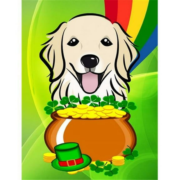 Caroline's Treasures BB1949GF Golden Retriever St. Patrick's Day Flag Garden Size , Small, multicolor