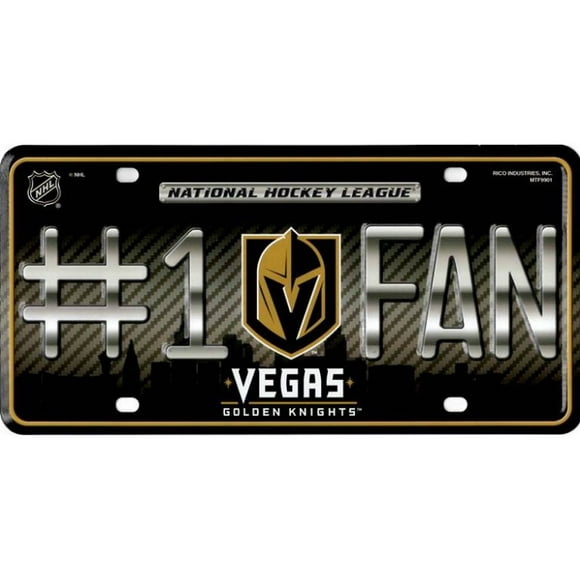 Las Vegas Golden Knights 1 Fan Métal Plaque d'Immatriculation