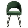 thumbnail image 3 of SAFAVIEH Jora Velvet Retro Side Chair Set of 2 Malachite Green / Black, 3 of 12