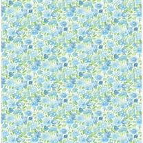 A-Street Prints Elsie Sky Blue Floral Wallpaper, 20.5-in by 33-ft, 56.4 sq. ft