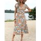 thumbnail image 5 of Vestido midi Zeagoo con estampado floral y mangas con volantes en la playa, 5 of 6
