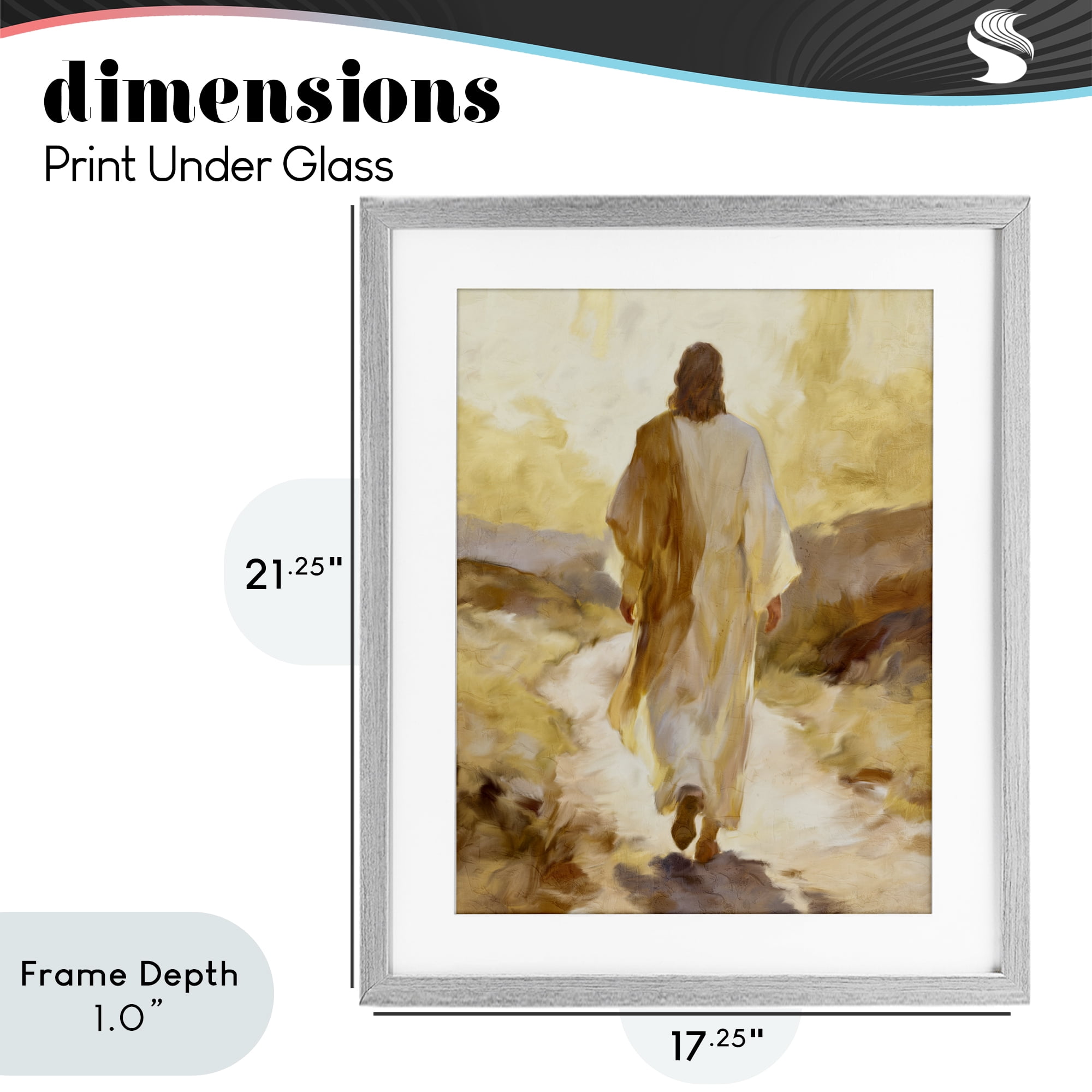 Stupell Industries Walk By Faith Sunset Gray Framed Print Under Glass, design by Kim Allen