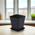 thumbnail image 2 of OATIPHO 3Sets Black Plant Pots with Drainage Holes and Stable High Foot Base, 2 of 6