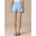 thumbnail image 3 of DARING DIVA Women's Gingham Buttons Comfy Breathable Beach Casual Shorts Medium Blue, 3 of 6