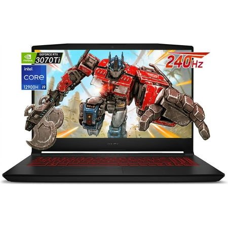 MSI Katana GF66 15.6" FHD 240Hz Gaming Laptop, 14Core Intel i9-12900H, NVIDIA GeForce RTX 3070 Ti, 16GB DDR5-4800MHz RAM, 2TB PCIe SSD, Windows 11 Home, w/HDMI