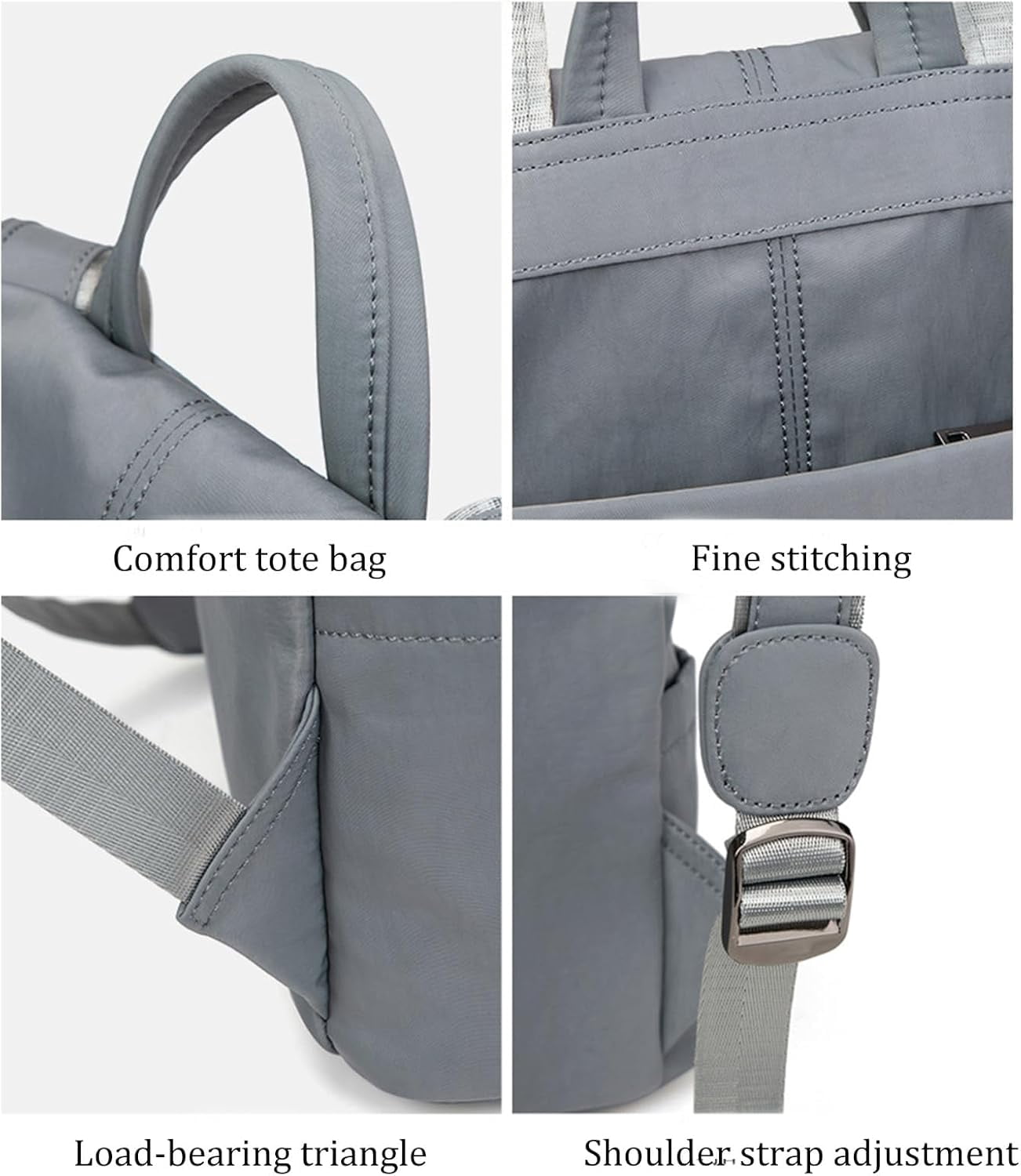 Gently used Distressed Gray convertible Backpack Purse w/ Colorful Strap Nyra Webbing Strap Convertible Backpack main image 2