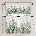 thumbnail image 4 of Botanical Kitchen Curtains Herbs and Wildflowers Window Curtains and Valances Set 36 Inch, Watercolor Spring Short Tier Curtain for Kitchen, Floral Border Small Kitchen Decor, 4 of 6