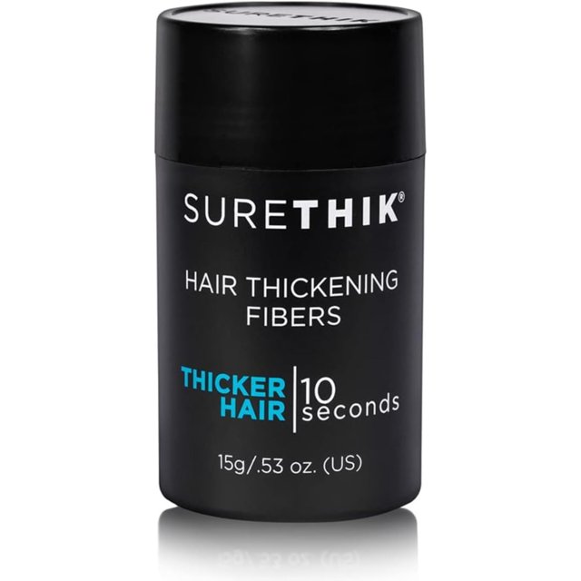 SURETHIK Fibras Capilares para Adelgazar el Cabello Construyendo Fibras Capilares para ocultar la caída del cabello Cabello con un aspecto más abundante al instante para hombres y mujeres Castaño 15g