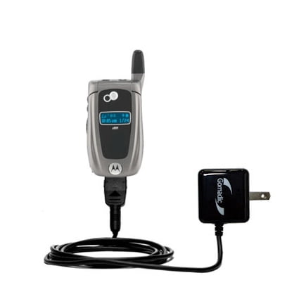 Gomadic Intelligent Compact AC Home Wall Charger suitable for the Nextel i850 / i855 - High output power with a convenient, foldable plug design - Use