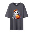 thumbnail image 4 of YLHFASHION T-shirt d'Halloween pour Femmes Manches Courtes Col Rond Imprimé Citrouille Décontracté Automne, 4 of 4