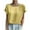 Yellow, variant on HAiming Women's Satin Silk Short Sleeve T-Shirt Summer Plus Size Casual Round Neck Solid Color Loose Basic Tops Blouse
