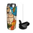 thumbnail image 2 of Honeii Stained Glass Cat Art Print 18 oz Insulated Water Bottle with Straw Lid, Stainless Steel Sports Water Bottles, Double Walled Vacuum, Leak Proof, 2 of 8