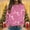 02 Pink, variant on YueHuiYing Women's Fashionable Printed Warm Round Neck Long Sleeved Pullover Off Shoulder Sweatshirts Graphic Top