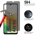 thumbnail image 3 of [2+2Pack] Privacy Screen Protector and Camera Lens Protector for Samsung Galaxy A33 5G, 9H Hardness, Anti-Scratch, Anti Spy, Tempered Glass Screen Protector for Samsung Galaxy A33 5G, 3 of 7