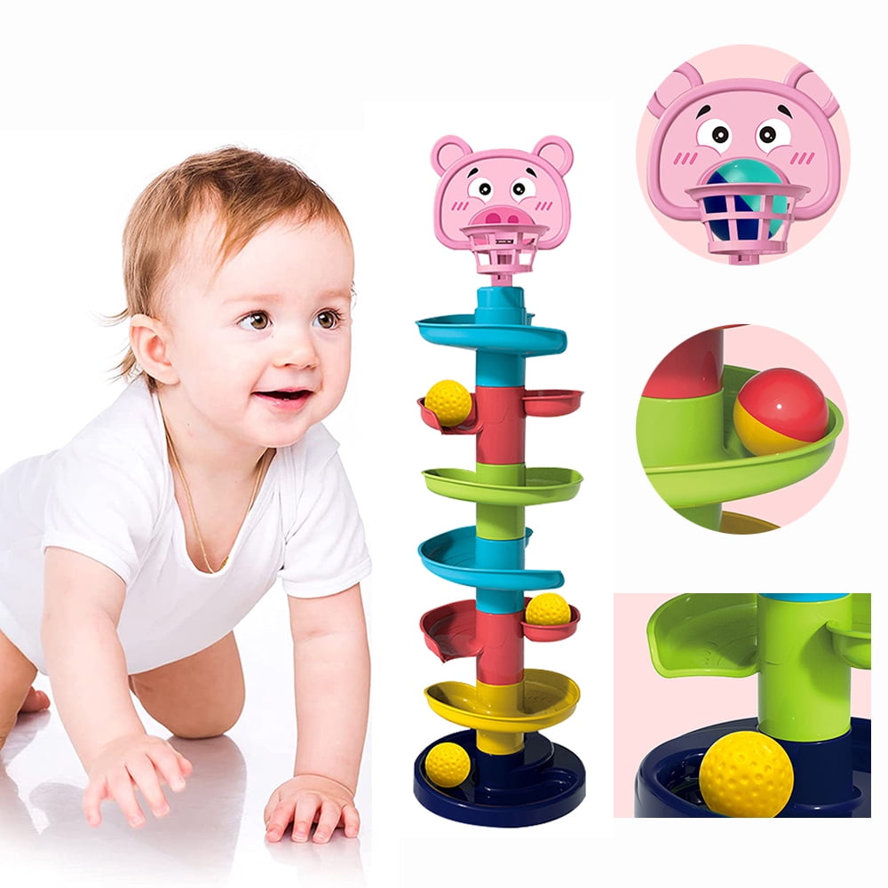 LNGOOR 7 Layer Ball Drop and Roll Swirling Tower for Baby and Toddler