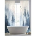 thumbnail image 5 of Mountain Peak Forest Sheer Curtains 84 inches Long 2 Panels Set Silhouette Tree Bird Sheer Window Curtain Rod Pocket Voile Drapes for Living Room/Bedroom, Each 52" W x 84" L, 5 of 7