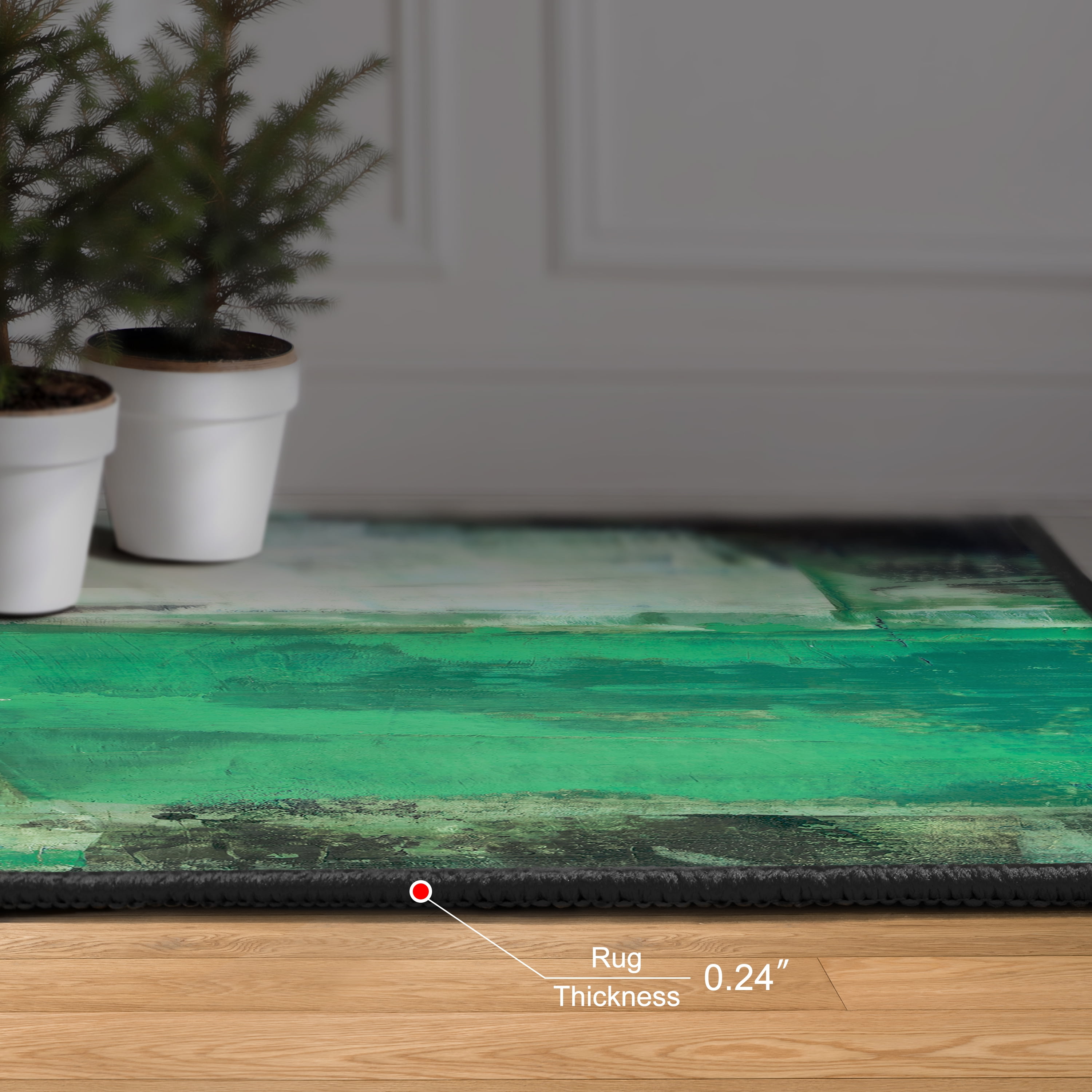 Verdure Washable Abstract Art Area Rug size 8'x10', Power-loomed, Heavenly Softness with Non-Slipping Backing