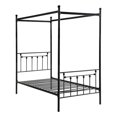 thumbnail image 2 of Lexicon Chelone Twin Metal Canopy Platform Bed in Black, 2 of 5