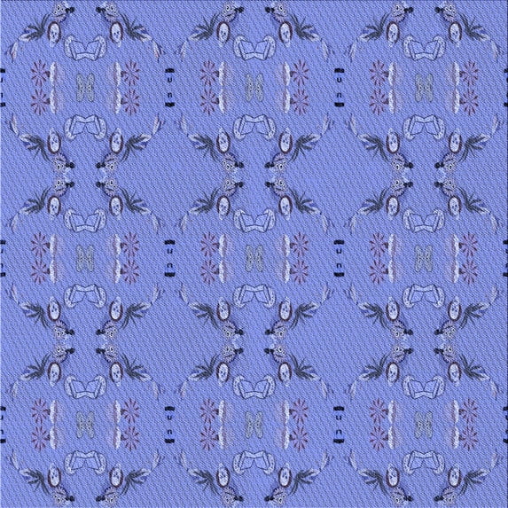 Ahgly Company Indoor Square Patterned Sky Blue Dress Blue Area Rugs, 5' Square