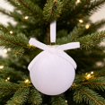 thumbnail image 4 of 3-Pack White Velvet Christmas Ball Ornaments, 3.15-Inch Flocked Shatterproof Tree Decorations for Winter Wonderland, Wedding, Wreath, Mantel and Elegant Holiday Decor, 4 of 4