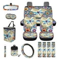 thumbnail image 6 of Jeiento Boho Dragonfly Car Accessories for Women with Front Back Seat/Steering Wheel Cover/Seat Belt Shoulder Strap/Garbage Can/Car Air Vent Storage Organizer/Keychain 15 Pcs, 6 of 6